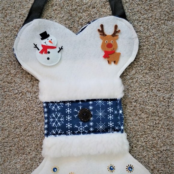 Dog Holiday Stocking Stuffed with Goodies White Blue Pet Gift NWT - Picture 2 of 6